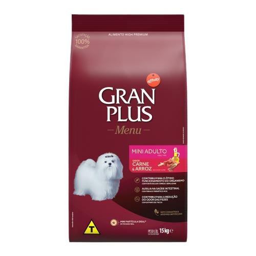 GRAN PLUS MENU CAES ADULT MINI CARNE ARROZ 15KG