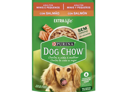 DOG CHOW SACHE ADULTOS EXTRA LIFE MIN/PEQ SALMAO 100G