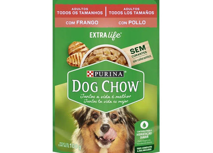 DOG CHOW SACHE ADULTOS EXTRA LIFE TODOS/TAM FRANGO 100G