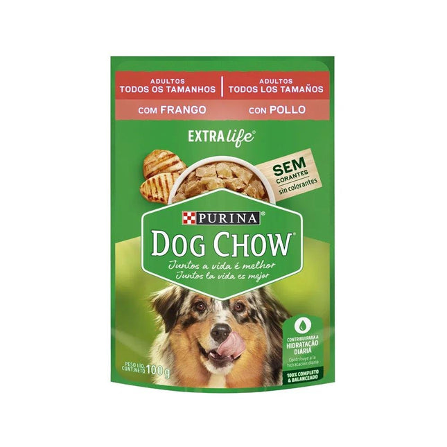 DOG CHOW SACHE ADULTOS EXTRA LIFE TODOS/TAM FRANGO 100G
