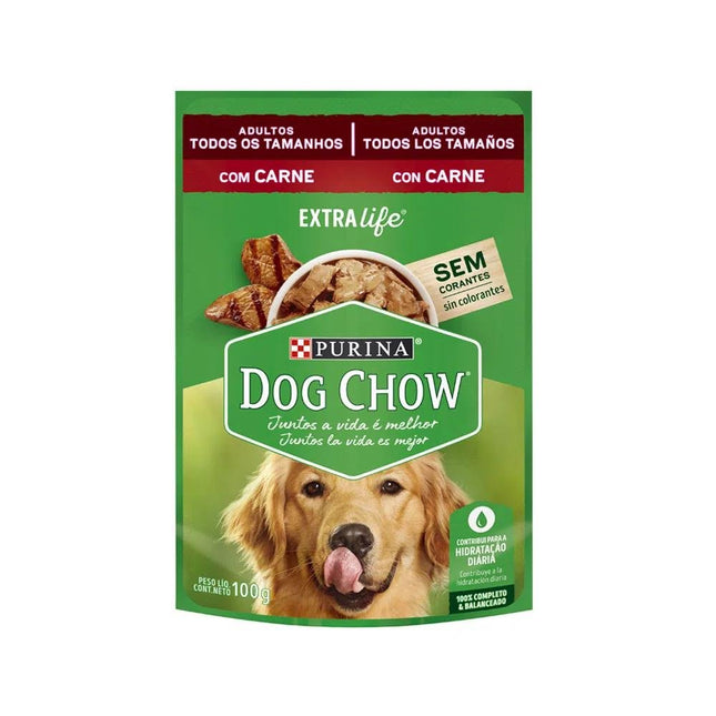 DOG CHOW SACHE FILHOTES EXTRA LIFE TODOS/TAM CARNE 100G