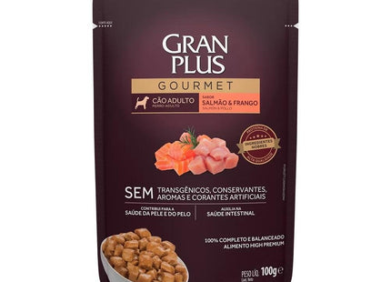 GRAN PLUS SACHE CAES GOURMET ADULTOS SALM/FRAN 100G