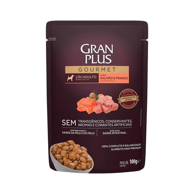 GRAN PLUS SACHE CAES GOURMET ADULTOS SALM/FRAN 100G