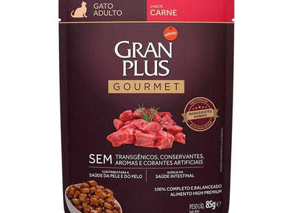 GRAN PLUS SACHE GATOS GOURMET CARNE 85G