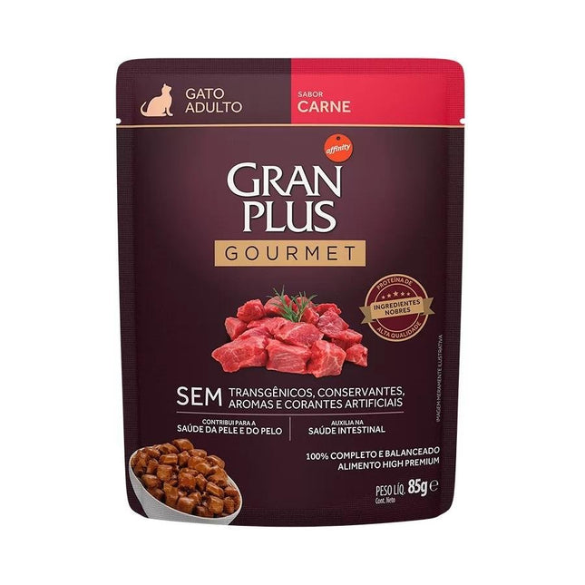 GRAN PLUS SACHE GATOS GOURMET CARNE 85G