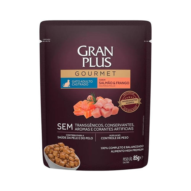 GRAN PLUS SACHE GATOS GOURMET CASTRADOS SALM/FRAN 85G