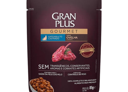 GRAN PLUS SACHE GATOS GOURMET CASTRADOS OVELHA 85G
