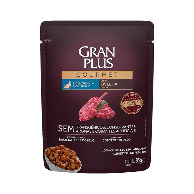 GRAN PLUS SACHE GATOS GOURMET CASTRADOS OVELHA 85G
