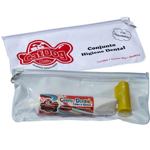 CAT DOG CONJUNTO HIGIENE BUCAL MORANGO