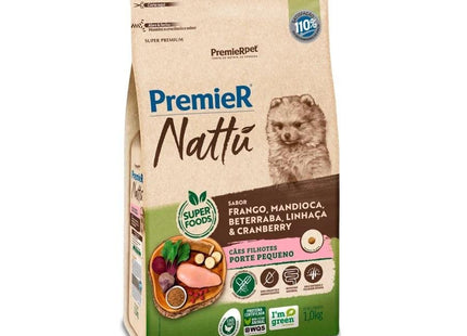 PREMIER NATTU CAES FILHOTES PORTE PEQ. FRA/MAN/BET/LIN/CRA 1KG