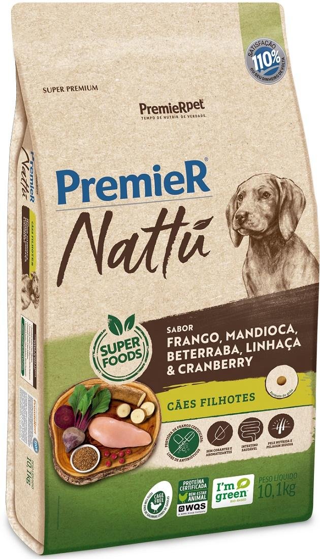 PREMIER NATTU CAES FILHOTES FRA/MAN/BET/LIN/CRA 10,1KG