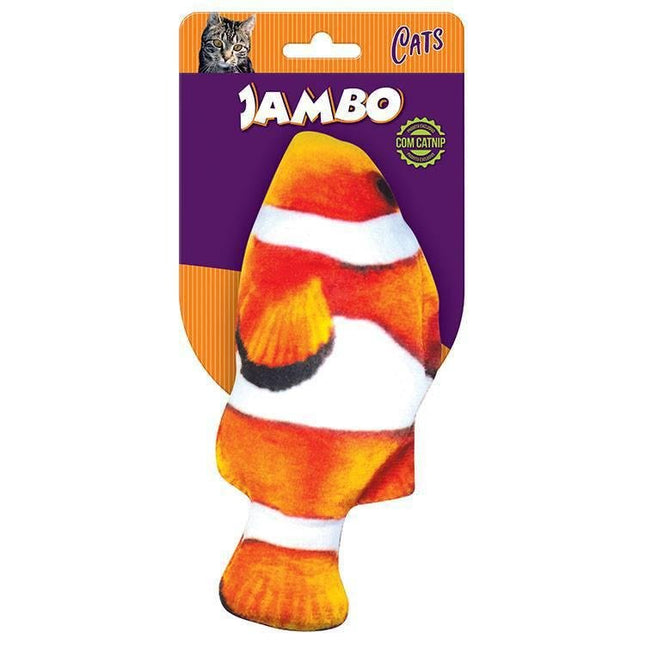 JAMBO BRINQ. PEIXE REAL FISH PALHACO P/GATO C/CATNIP
