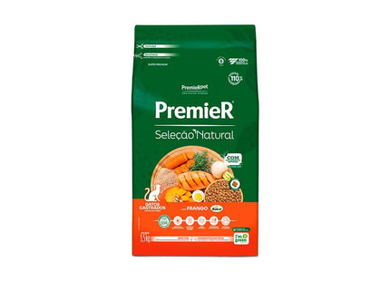 PREMIER SEL. NAT. GATOS ADULTOS CASTRADOS FRANGO 1,5KG