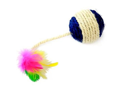 NAPI BRINQUEDO P/ GATO BOLA COM PENA BG26