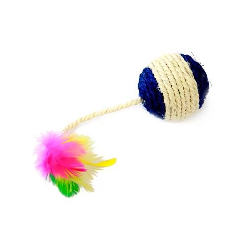 NAPI BRINQUEDO P/ GATO BOLA COM PENA BG26
