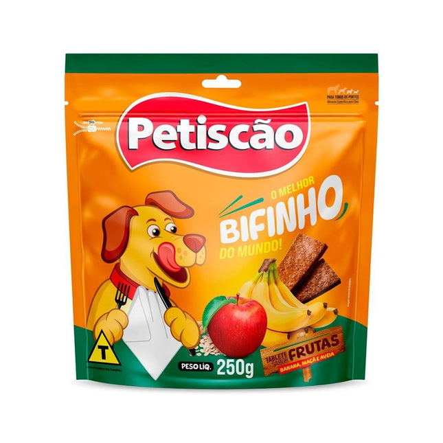 PETISCAO BIFINHO DE FRUTAS BANANA/MACA/AVEIA 250G