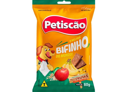 PETISCAO BIFINHO DE FRUTAS BANANA/MACA/AVEIA 60G