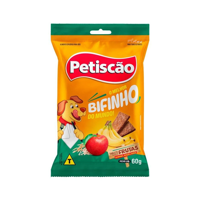PETISCAO BIFINHO DE FRUTAS BANANA/MACA/AVEIA 60G