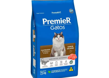 PREMIER GATOS ADULTOS CAST. 6 ANOS SALMAO 7,5KG