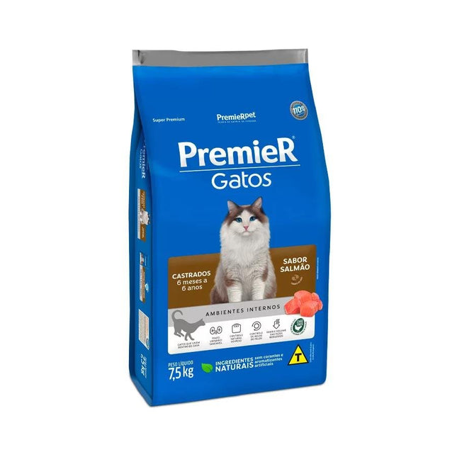 PREMIER GATOS ADULTOS CAST. 6 ANOS SALMAO 7,5KG