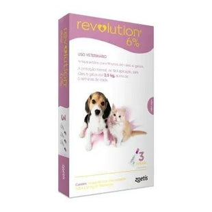 ZOETIS REVOLUTION 6% FILHOTES 2,5KG - 3 UN