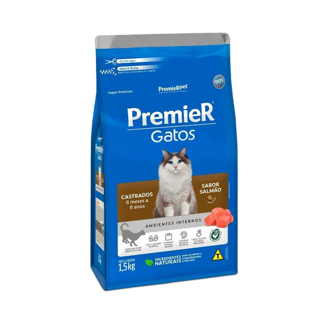 PREMIER GATOS ADULTOS CAST. 6 ANOS SALMAO 1,5KG