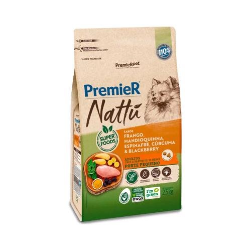 PREMIER NATTU CAES ADULTOS PORTE PEQ. FRAN/MAND/ESPI/CUR/BLACK 2,5KG
