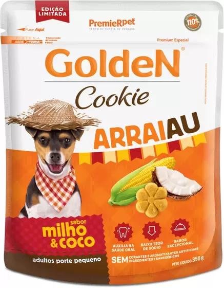 GOLDEN COOKIE CAES ADULTOS PORTE PEQ. MILHO/COCO ARRAIAU 350G