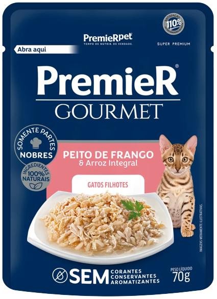 PREMIER GOURMET GATOS FILHOTES FRANGO 70G