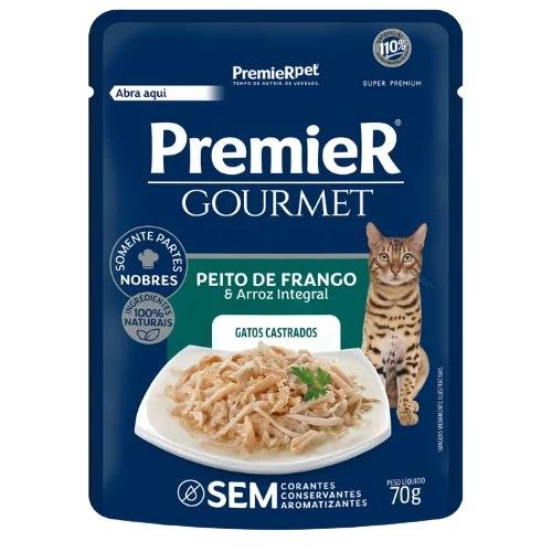 PREMIER GOURMET GATOS ADULTOS CASTRADOS FRANGO 70G