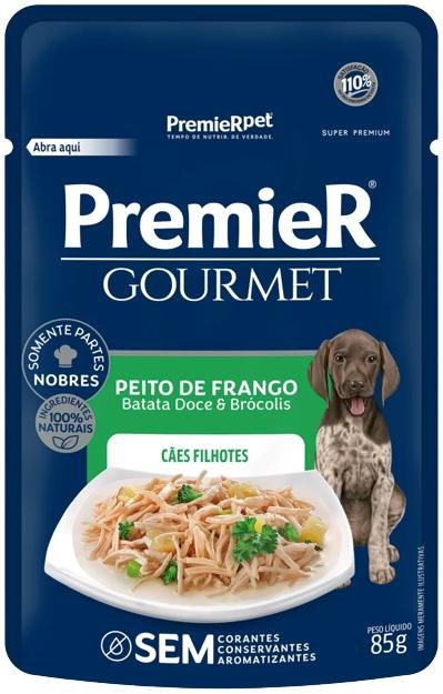 PREMIER GOURMET CAES FILHOTES FRANGO 85G