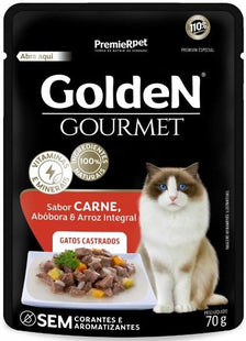 GOLDEN GOURMET GATOS ADULTOS CASTRADOS CARNE 70G