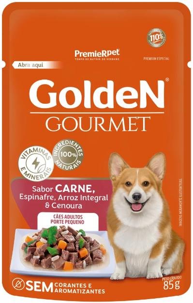 GOLDEN GOURMET CAES ADULTOS PORTE PEQ. CARNE 85G