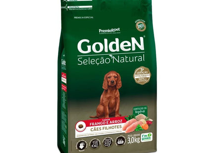 GOLDEN SEL. NAT. CAES FILHOTES FRANGO/ARROZ 3KG