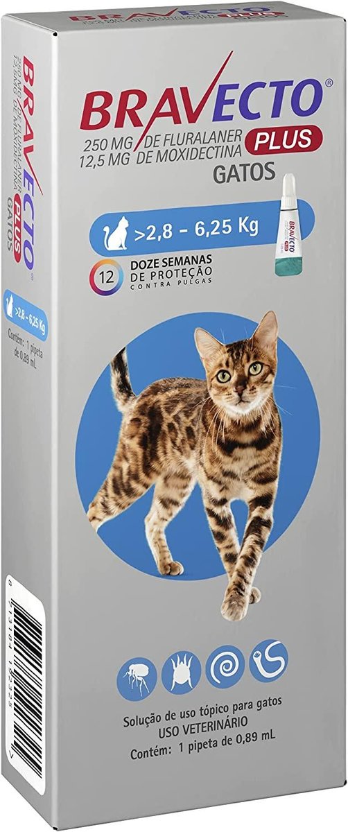 MSD BRAVECTO PLUS GATOS 2,8 A 6,25KG