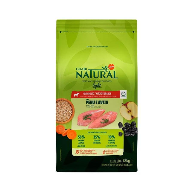 NATURAL CAES ADULTOS LIGHT MED/GRANDES PERU/AVEIA 12KG