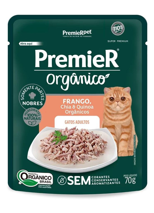PREMIER GOURMET ORGANICO GATOS ADULTOS FRANGO 70G