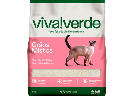 VIVA VERDE AREIA HIGIENICA GRAOS MISTOS 4KG
