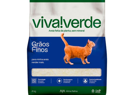 VIVA VERDE AREIA HIGIENICA GRAOS FINOS 4KG
