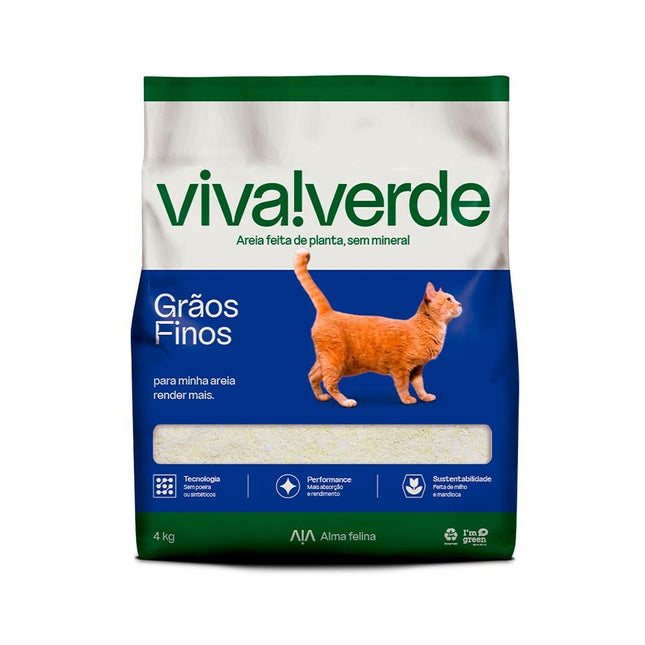 VIVA VERDE AREIA HIGIENICA GRAOS FINOS 4KG
