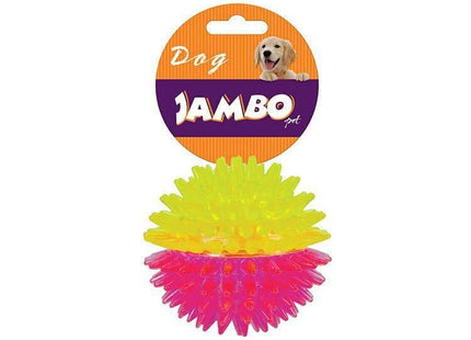 JAMBO BOLA TPR MEDIA ESPINHO DUAL ROSA/AMARELO