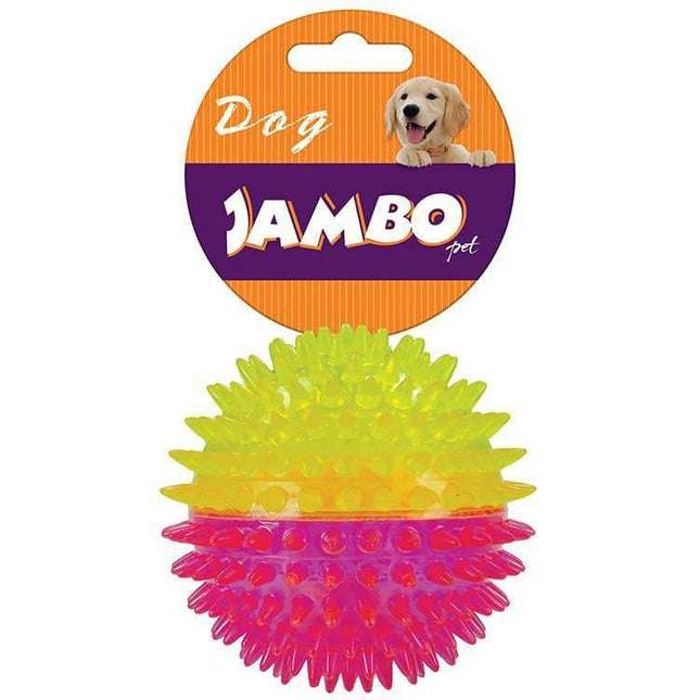 JAMBO BOLA TPR PEQUENA ESPINHO DUAL ROSA/AMARELO
