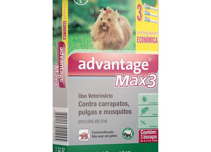 ELANCO ADVANTAGE MAX-3 0,4ML CAES ATE 4KG (LEVE 3 PAGUE 2)