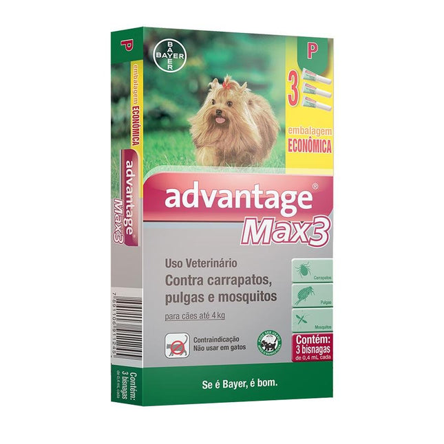 ELANCO ADVANTAGE MAX-3 0,4ML CAES ATE 4KG (LEVE 3 PAGUE 2)