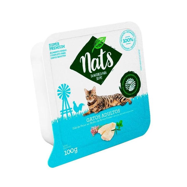 NATS GATOS RACAO UMIDA PEIXE ERVAS FINAS 100G