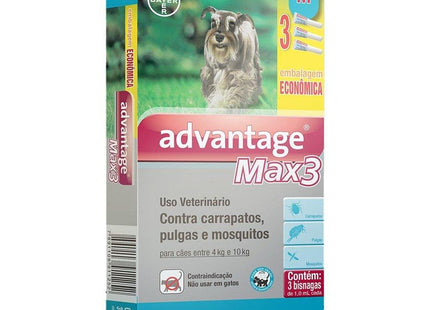 ELANCO ADVANTAGE MAX-3 1,0ML CAES 4 A 10KG (LEVE 3 PAGUE 2)