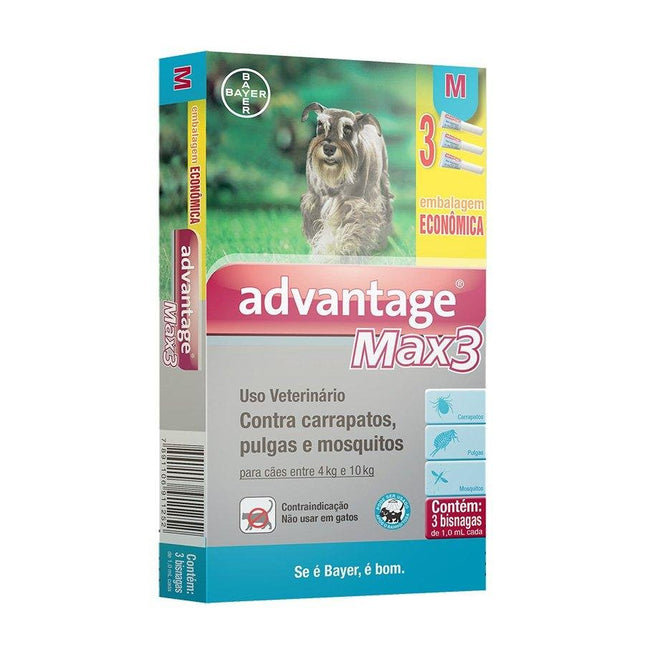 ELANCO ADVANTAGE MAX-3 1,0ML CAES 4 A 10KG (LEVE 3 PAGUE 2)