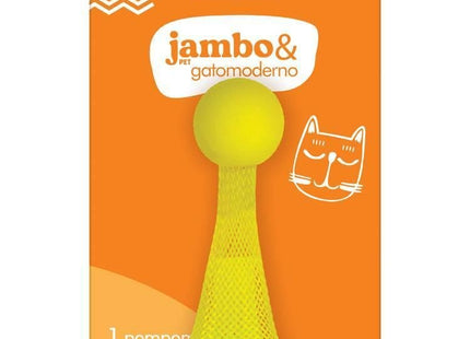 JAMBO BRINQ. GATO MODERNO POMPOM AMARELO