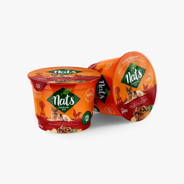 NATS CAES RACAO UMIDA CARNE E CENOURA 245G