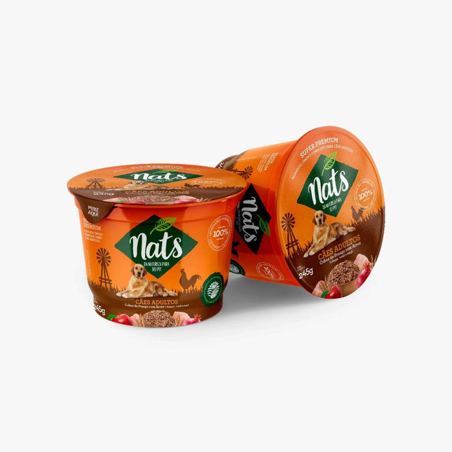 NATS CAES RACAO UMIDA FRANGO E ARROZ 245G